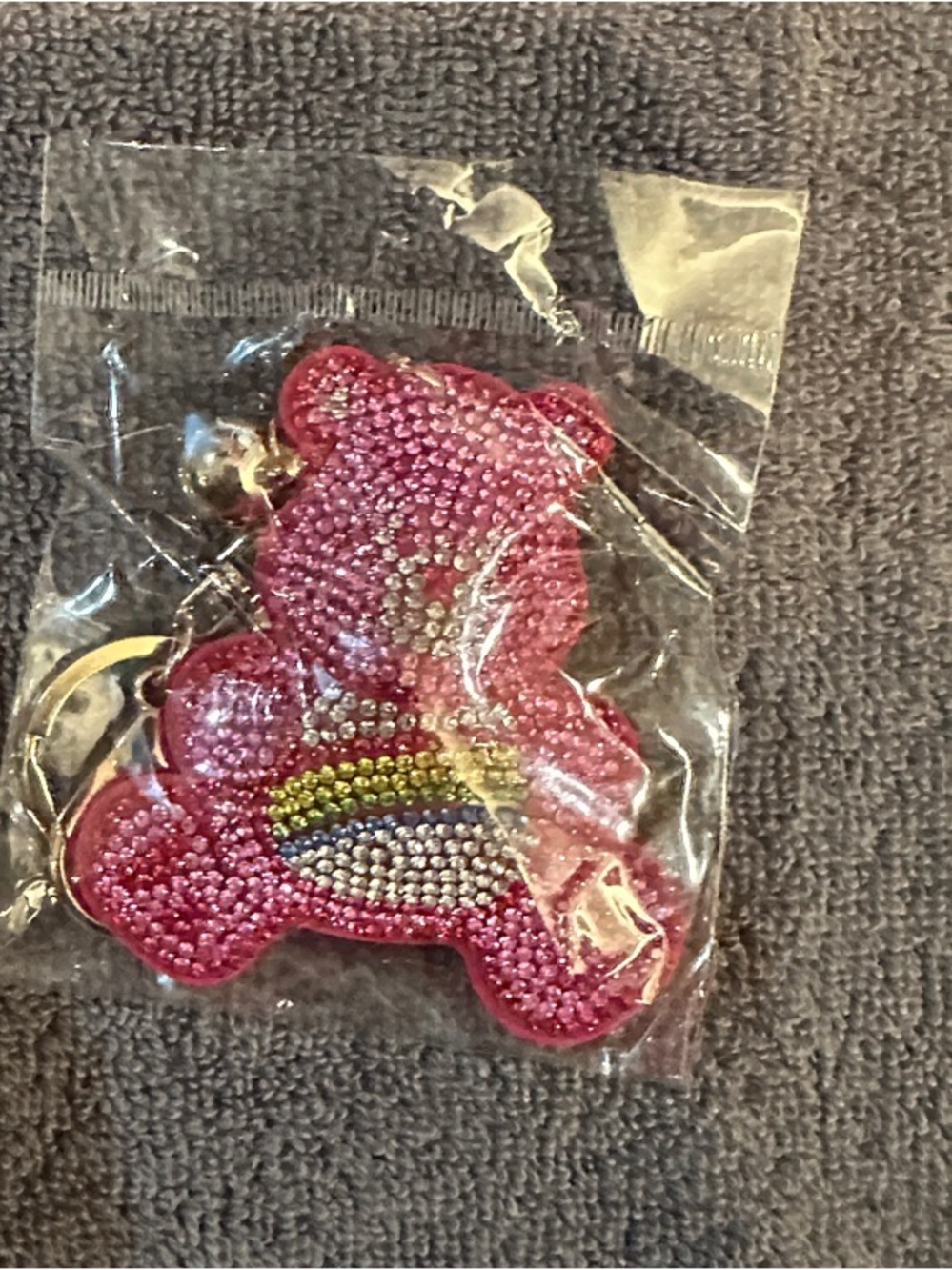 Pink Carebear Keychain Charm or bag accessory